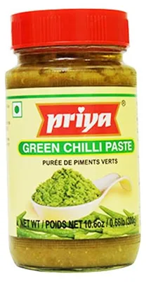 Zdjęcie produktu dla Pasta z zielonej papryczki chilli Priya Green Chilli Paste 300 g – ostra