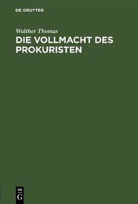 Produktbild von Die Vollmacht des Prokuristen