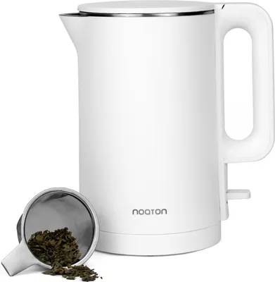 Produktbild von Noaton K2W Essential, Elektrische Wasserkocher, Kapazität 1,7, Doppelwand-Design, Edelstahl, 1500 W, Leise, 360°-Sockel, BPA frei, Weiß