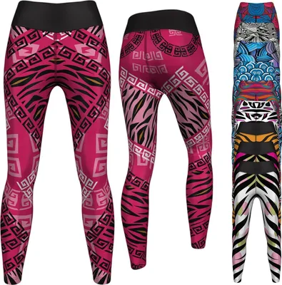 Produktbild von Leggings Sehr dehnbar Fitness Sport Yoga Gymnastik Training Tanzen Freizeit , Größe:36/S, Leggings Models:GYM-8024 Rosa Schwarz