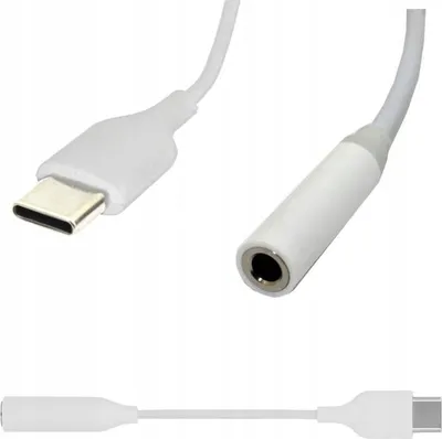 Image de Adaptateur audio jack 3,5 mm avec DAC vers USB-C type-C, blanc