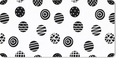 Produktbild von MuchoWow® Mauspad Mousepad Muster - Punkte - Schwarz und Weiß 60x30 cm - Mousepads - Maus Mat - Pad - Mausunterlage - Nachhaltig