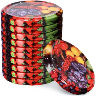 Obrázek produktu pro Sada kovových zavařovacích víček KADAX "Virbo", se 6 nacvakávacími zuby, ovoce, 82 mm, 10 kusů