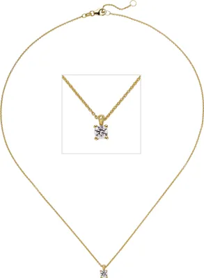 Produktbild von JOBO Collier Kette mit Anhänger 585 Gold Gelbgold 1 Diamant Brillant 0,25 ct. 45 cm