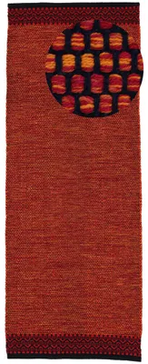 Produktbild von Baumwollteppich Kelim Mia Läufer Rot 75x200 cm | Moderner Teppich für Wohn- und Schlafzimmer