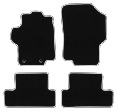 Obrázok produktu pre Velúrové autokoberce pre: Peugeot 1007 2004-2009 (minivan) – sada 4 ks, čierno-strieborné, na mieru – Wielganizator CARLUX