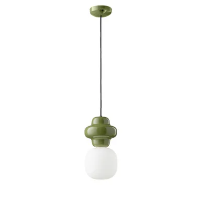 Zdjęcie produktu dla Lampa wisząca Vintage Decò Copacabana Ceramic Green 1 Light E27