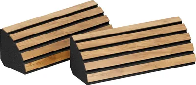 Produktbild von 2er-Pack – Akustik-Eck-Bassfalle für die Montage an der Decken-Wand-Kreuzung | 23x50x14cm | Diffusion | [POLETRAP-H |Eiche]