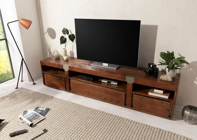 Produktbild von MASSIVMOEBEL24 TV-Board Mango 250x48x55 braun lackiert Amsterdam #27