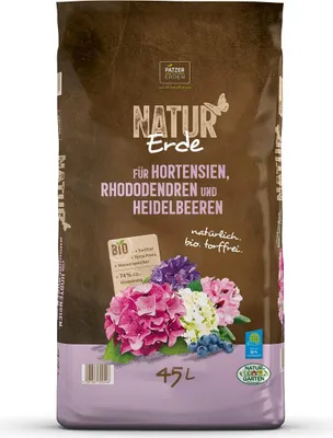 Produktbild von PATZER NATUR Erde  für Hortensien Rhododendren & Heidelbeeren torffrei - 45 Liter