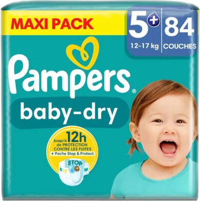 Produktbild von Pampers – Windeln – Baby-Dry Größe 5+ (12-17 kg) – 84 Windeln - 1 Stück