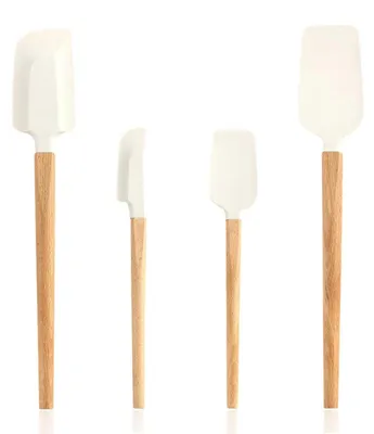 Immagine prodotto di Set di 4 spatole da cucina in silicone con manico in legno di faggio