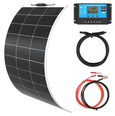Solarpanel-Set 100 W, 18 V, flexibel, monokristallin, 20 A Regler