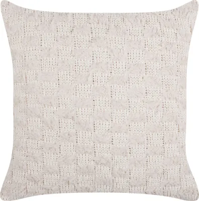 Zdjęcie produktu dla BELIANI Poduszka dekoracyjna beżowa 45 x 45 cm pleciona poszewka w jednolitym kolorze