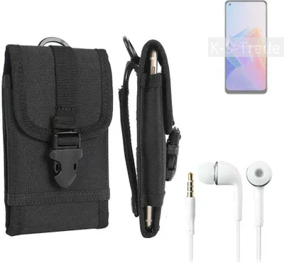 Produktbild von K-S-Trade Holster Schutz Hülle kompatibel mit Oppo Reno7 Lite 5G Gürteltasche Handy Hülle Tasche outdoor Seitentasche schwarz 1x + Kopfhörer