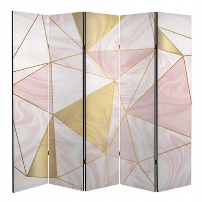 Produktbild von framed concept - Paravent Raumteiler Holz 225x172 cm, 5-teilig beidseitig, Sichtschutzwand