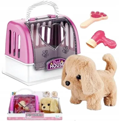 Produktbild von Interaktiver Plüschhund mit Geräusch, Haus und Zubehör für Kinder 3+