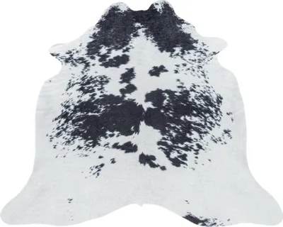 Produktbild von Waschbarer Teppich Wohnzimmer Flur Küche Sonderform 100x135 Schwarz RindsKunstleder aus Kunstfell