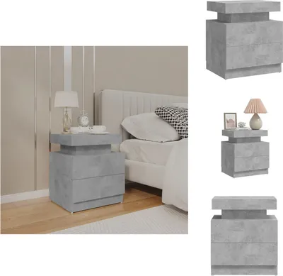 Produktbild von vidaXL Nachttisch Betongrau 45x35x52 cm Holzwerkstoff -  Nachttische