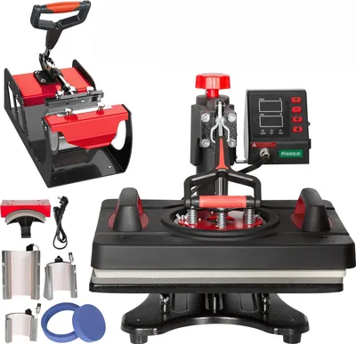Produktbild von 8-in-1 Heat Press Machine 15"x12" fš¹r T-Shirts, Tassen, Hš¹te, Platten, 360¡ã Schwenkfunktion, 220V, EU Stecker, LCD Steuerung