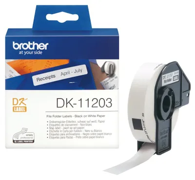 Obrázok produktu pre Brother DK-11203, Čierna na bielej, 1 kusov, DK, Biela, Priame teplo, Čína