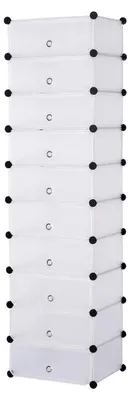 Produktbild von DIY Schuhschrank mit Tür 10 Fächer | Weiß | 48x36x173 cm
