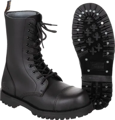 Produktbild von PureTrash Stiefel, 10-Loch, "Pure Trash", schwarz, Stahlkappe, Schrauben
