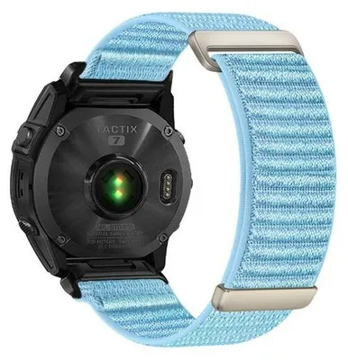 Produktbild von By Qubix Nylon Sport Loop Armband - Hellblau - passend für Garmin Fenix 7X / 6X / 5X