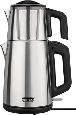 Produktbild von Mulex Samowar Tee-Express Teemaschine, Silber Matt mit Glaskanne