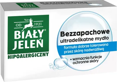 Produktbild von BIAŁY JELEŃ Glycerinseife, parfümfrei, hypoallergen - 100-g-Stück