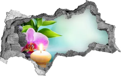 Produktbild von Selbstklebender Loch-3D-Aufkleber 95x73 cm Bambus Orchidee