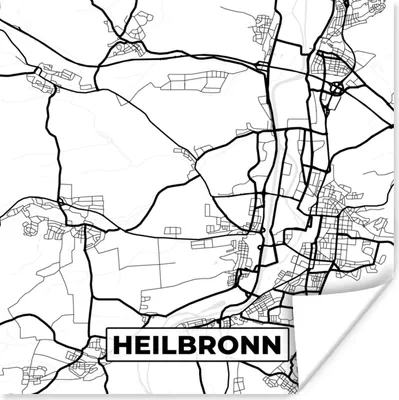 Produktbild von MuchoWow® Poster Heilbronn - Karte - Stadtplan - Wegbeschreibung 75x75 cm - Wand Dekoration