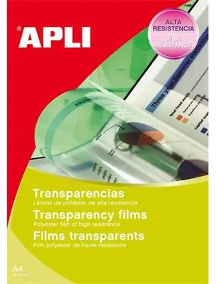 Productafbeelding van Apli folie zonder kopieerband, polyesterfolie, A4, 100 micron, 100 vellen