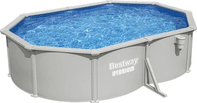 Produktbild von Bestway® Hydrium™ Stahlwandpool Komplett-Set mit Sandfilteranlage 500 x 366 x 122 cm, granitgrau, oval