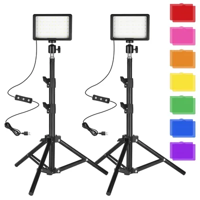Immagine prodotto di Lampade a LED per fotografia e video, 2 pezzi, dimmerabili, 5600 K, luci LED USB per fotografia e registrazione video