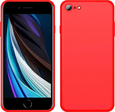 Image de Coque iPhone SE 2020, coque en silicone liquide résistante aux chocs et aux rayures, coque de protection pour iPhone SE 2020 rouge