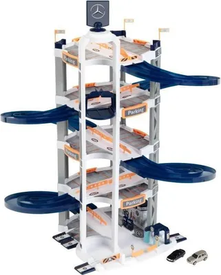 Produktbild von Mercedes-Benz Garage 5 Ebenen, Klein, mit 2 Autos, Manueller Aufzug, Waschanlage, Ab 3 Jahren, 55 x 55 x 85 cm