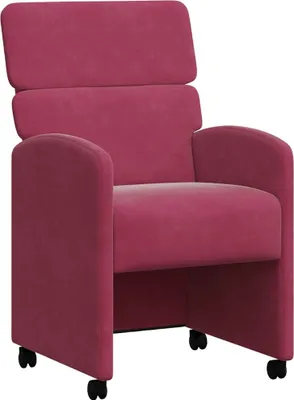 Produktbild von vidaXL Esszimmerstühle mit Rollen 2 pcs Weinrot 58 x 65 x 98 cm Samt