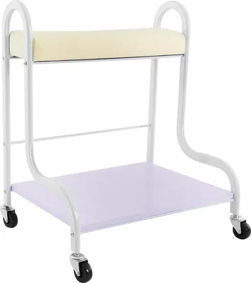 Produktbild von Kosmetiksalon Fußbad-Trolley - Salonwagen - Für Pediküre & Fußbad - Freistehend - Metall & Holz, Ablage 50×37 cm - 53×37×66 cm - Weiß