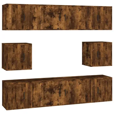 Produktbild von vidaXL 8-tlg. TV-Schrank-Set Räuchereiche Holzwerkstoff