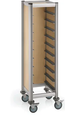 Immagine prodotto di Carrello portavassoi Per 10 vassoi 45,5 x 35,5 cm Carrello Mensa Alluminio, legno MDF aspetto 30 kg