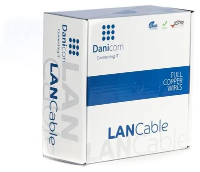 Zdjęcie produktu dla DANICOM CAT6A FTP 50 m kabel zewnętrzny z przewodami sztywnymi – PE (Fca)
