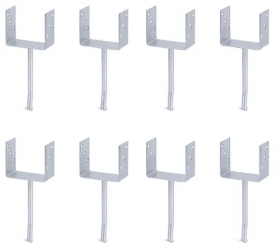 Produktbild von Alberts U-Pfostenträger mit Betonanker aus Rundstahl im Bundle, feuerverzinkt, zum Einbetonieren, Länge Betonanker 200 mm, Höhe 150 mm