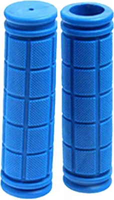 Imagen del producto de 1 par de empuñaduras para bicicleta, suaves y cómodas, de goma antideslizante, para manillar, con diseño para piñón fijo, color azul