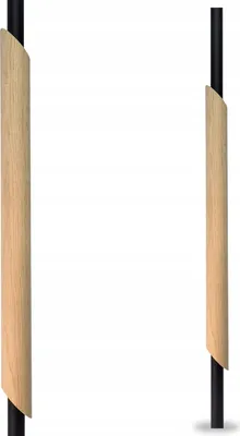 Produktbild von Baluster - Geländerpfosten - 90 cm - Eichenholz - Schwarzer Edelstahl - ⌀ 25 mm - Treppengeländer - Nach Innen
