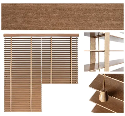 Holz-Jalousie 50 mm, 100x240 cm, oregano hellbraun, manuell, UV-Schutz