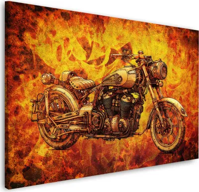 Produktbild von Wandbild Leinwandbild Kunstdruck XXL Wanddeko Motorrad in Vintage Retro: 90x60x2cm