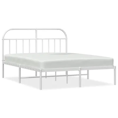 Immagine prodotto di vidaXL Struttura letto con testiera in metallo bianco 140x190 cm