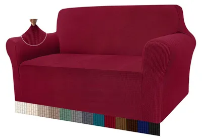 Productafbeelding van Stretch Sofa Cover voor 2 Zits Bank in Wijnrood