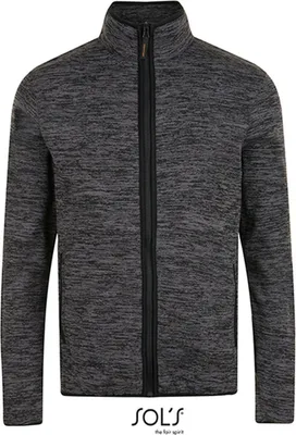 Produktbild von SOLs ProWear 01652 | Herren Turbo Polar Fleece Full Zipp - Farbe: Dark Grey (Solid)/Black - Größe: M